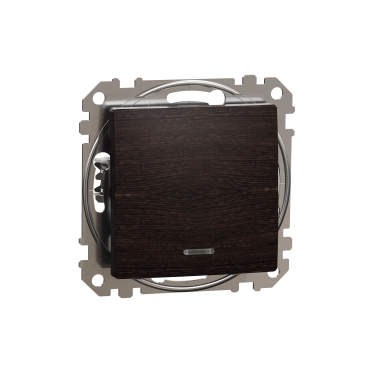 Sedna Elements, Intrerupator cu revenire indicator luminos albastru,wenge