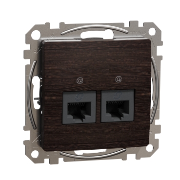Sedna Elements, Priza dubla RJ45 Cat6 UTP, wenge