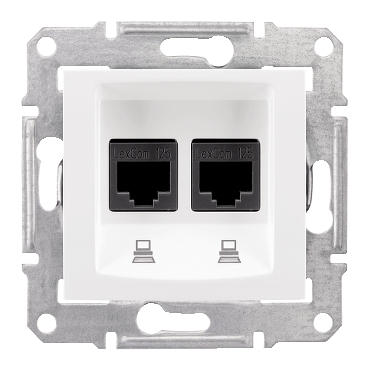 Sedna, Iesire Dubla Date, Rj45 Cat.5E Stp fara Cadru Alb
