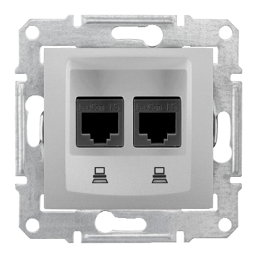 Sedna, Priza Dubla de Date, Rj45 Cat.6 Utp fara Rama Aluminiu