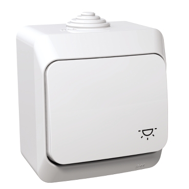 Cedar Plus, Intrerupator simbol lumina 16A IP44 PT alb