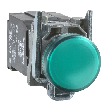 Lampa Pilot Completa Verde  22, Lentila Simpla, cu bec Ba9S 220, 240 V