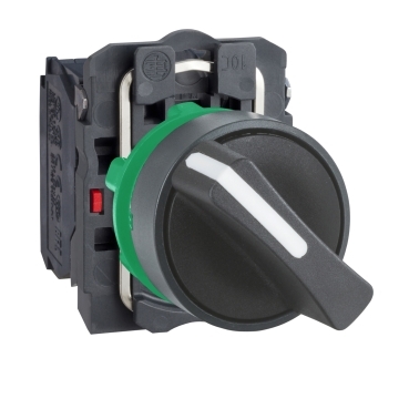 Selector  22, 2 Pozitii, Oprire In Poz., Maner Std., Negru, 1 No + 1 Nc