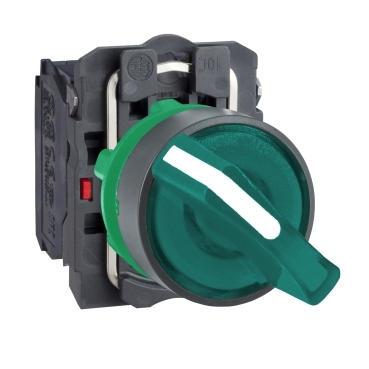 Selector Iluminat Verde  22, Maner cu 2 Pozitii, 24 V, 1No+1Nc Selector Iluminat Verde  22, Maner cu 2 Pozitii, 24 V, 1No+1Nc