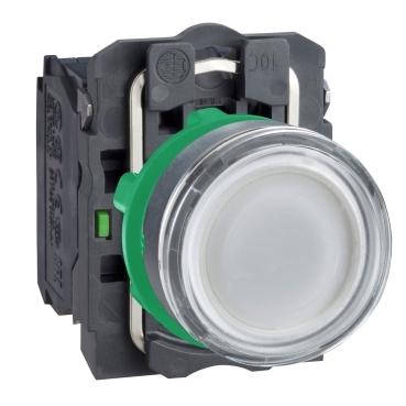 Buton Iluminat Alb  22, Incastrat, Revenire cu Arc, 24 V, 1No+1Nc Buton Iluminat Alb  22, Incastrat, Revenire cu Arc, 24 V, 1No+1Nc