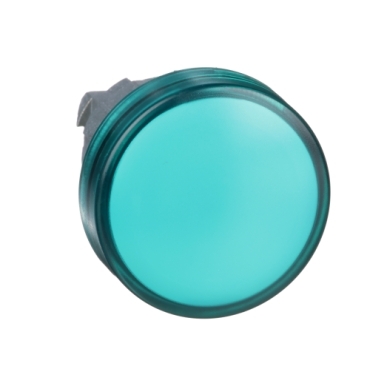 Cap de Lampa Pilot Verde 22, Lentila Simpla, pentru Led Integral